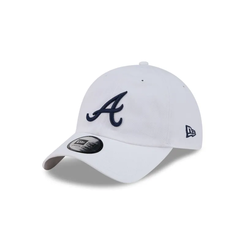 Atlanta Braves White Casual Classic Adjustable Hat made by New Era