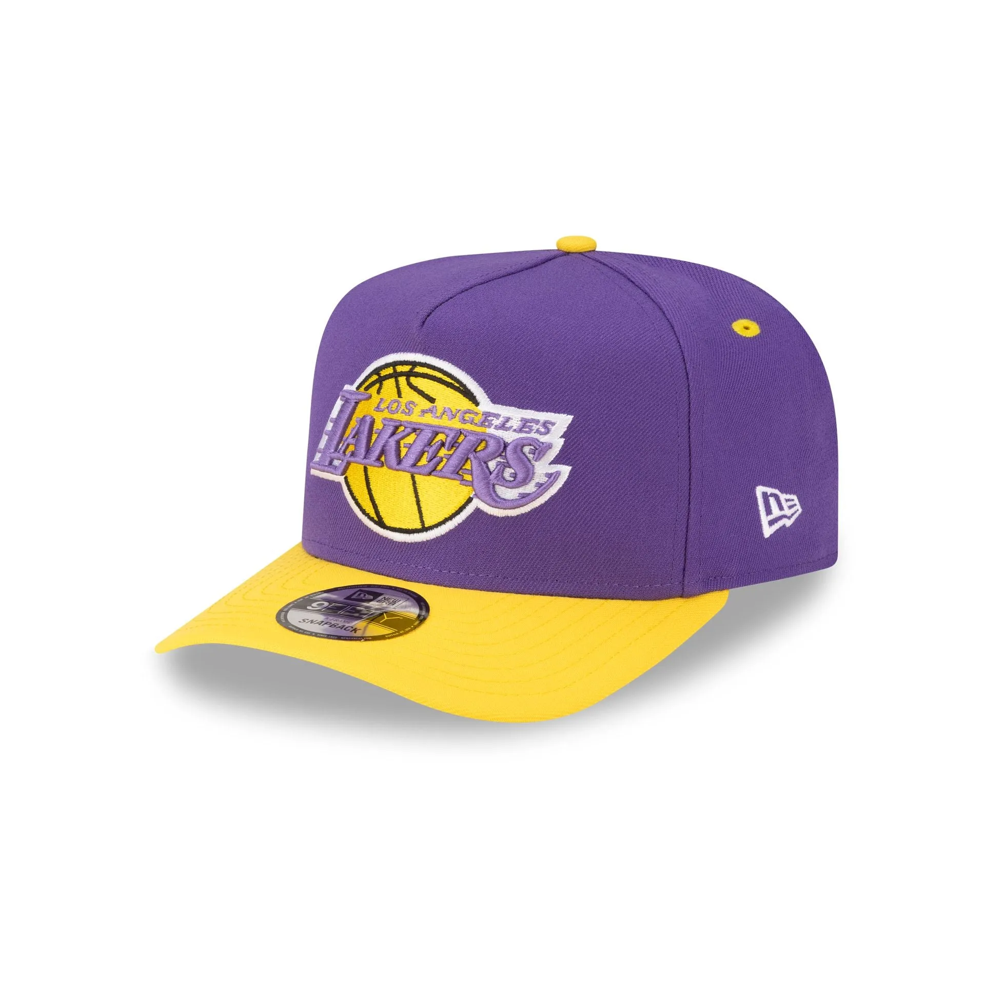 Los Angeles Lakers Hardwood Classics 80s Two Tone 9FIFTY A-Frame Snapback Hat sold by New Era