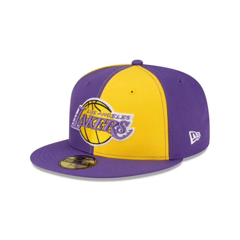 Los Angeles Lakers Hardwood Classics 80s Pinwheel 59FIFTY Fitted Hat made by New Era