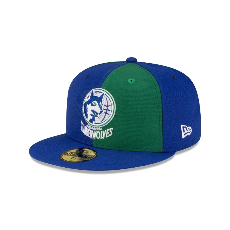 Minnesota Timberwolves Hardwood Classics 80s Pinwheel 59FIFTY Fitted Hat made by New Era