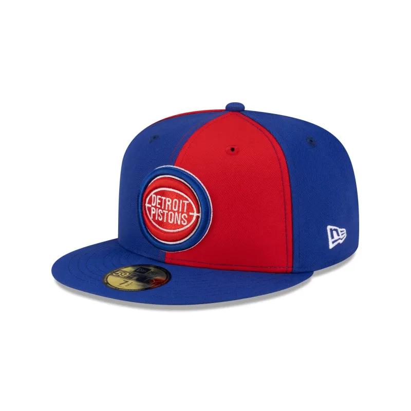 Detroit Pistons Hardwood Classics 80s Pinwheel 59FIFTY Fitted Hat made by New Era