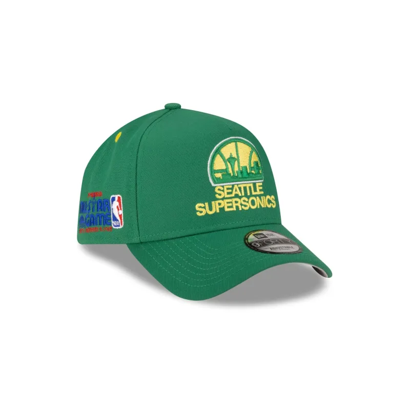 Seattle Supersonics Hardwood Classics 1987 All-Star Game 9FORTY A-Frame Snapback Hat made by New Era