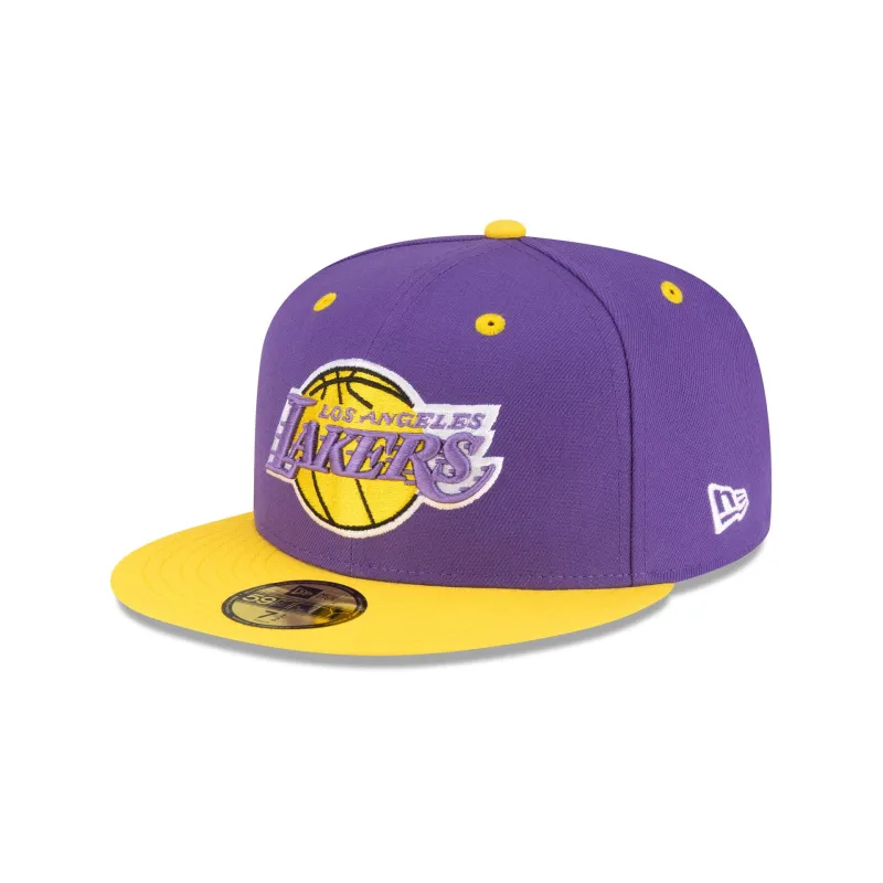 Los Angeles Lakers Hardwood Classics 80s Two Tone 59FIFTY Fitted Hat made by New Era