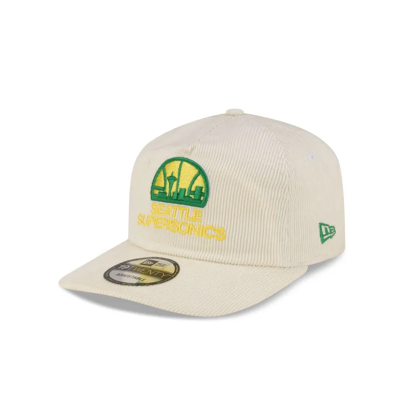 Seattle Supersonics Hardwood Classics 80s Chrome Corduroy 19TWENTY Adjustable made by New Era