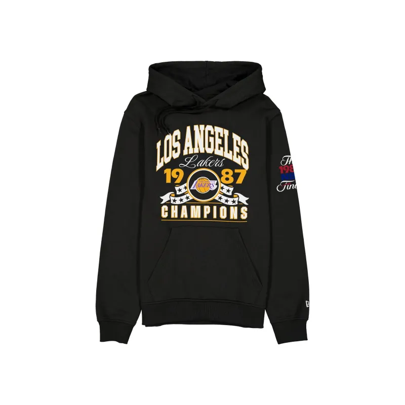 Los Angeles Lakers Hardwood Classics 1987 Champions Black Hoodie made by New Era