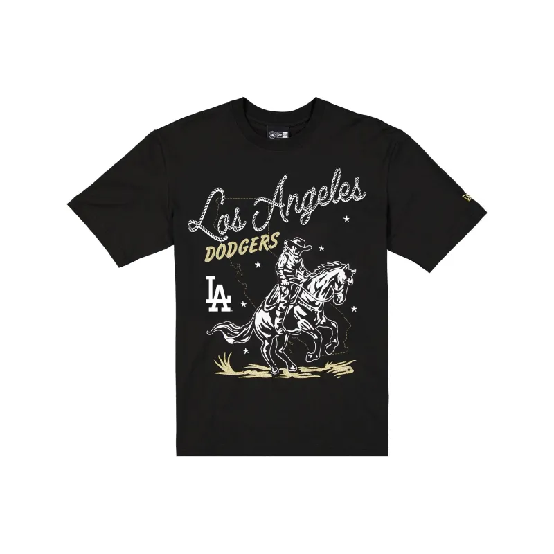 Los Angeles Dodgers Lasso Black T-Shirt made by New Era