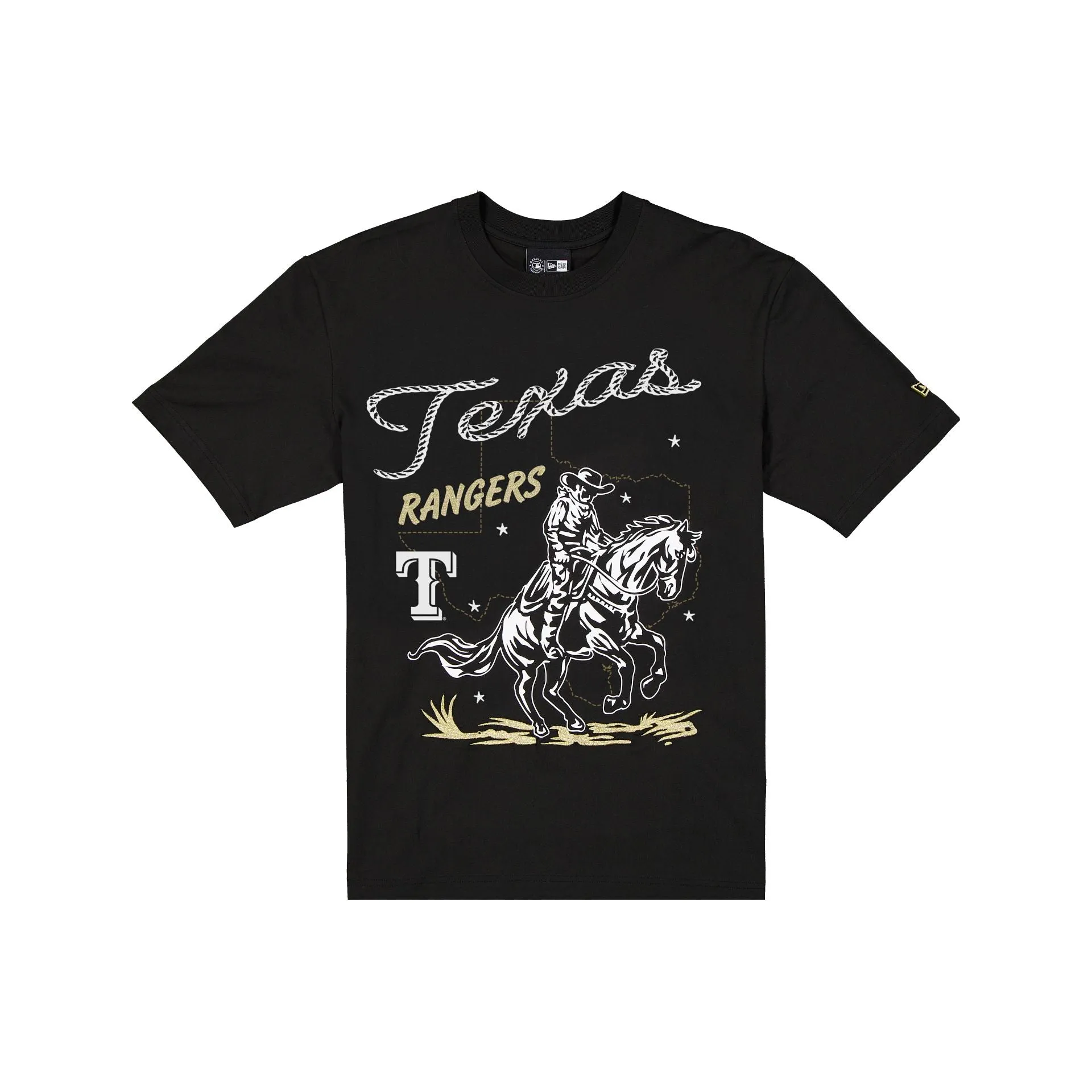 Texas Rangers Lasso Black T-Shirt sold by New Era