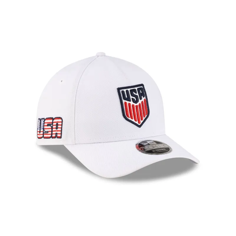 U.S. Soccer Men's National Team Americana Flag White 9FORTY M-Crown A-Frame Snapback Hat made by New Era