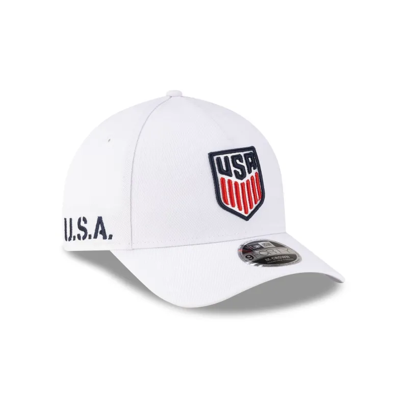 U.S. Soccer Men's National Team Americana White 9FORTY M-Crown A-Frame Snapback Hat made by New Era