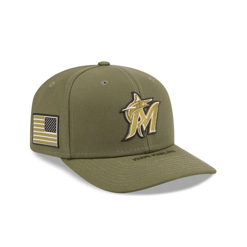 Miami Marlins Armed Forces Day 2026 9SEVENTY Stretch-Snap Hat made by New Era