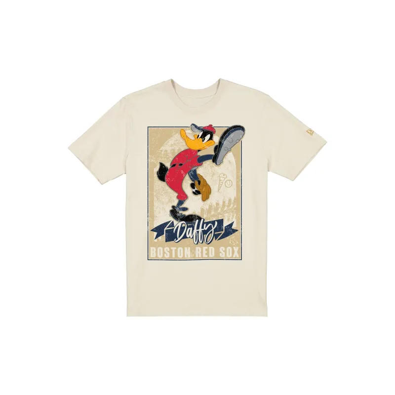 Boston Red Sox Daffy Duck Pitch Chrome White T-Shirt made by New Era