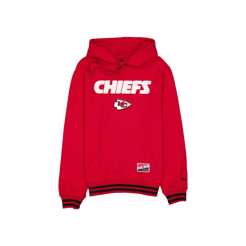 Kansas City Chiefs Throwback Felt Logo Hoodie made by New Era