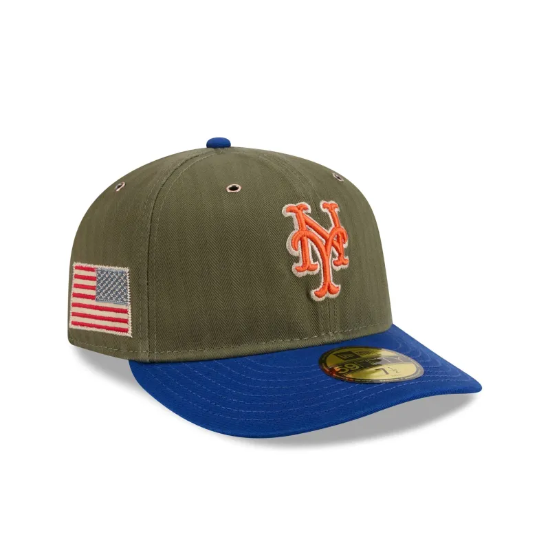 New York Mets Three Looms American Herringbone 59FIFTY Fitted Hat made by New Era