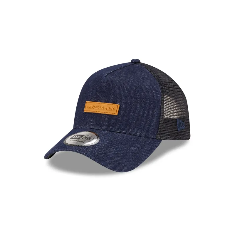 New Era Cap 1920 Patch Denim 9FORTY A-Frame Trucker Hat made by New Era