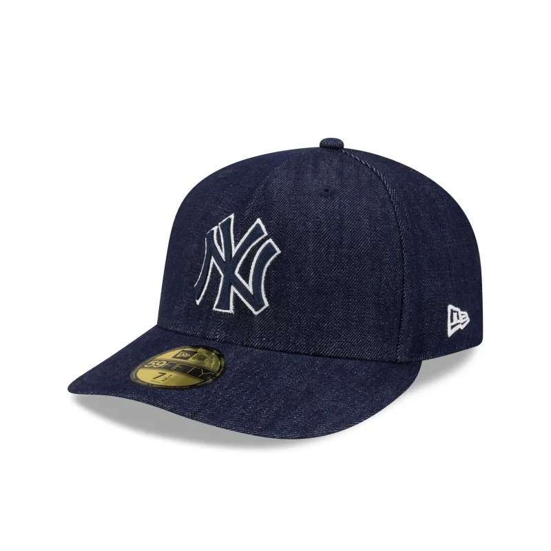 New York Yankees Chainstitch Denim 59FIFTY Fitted Hat made by New Era