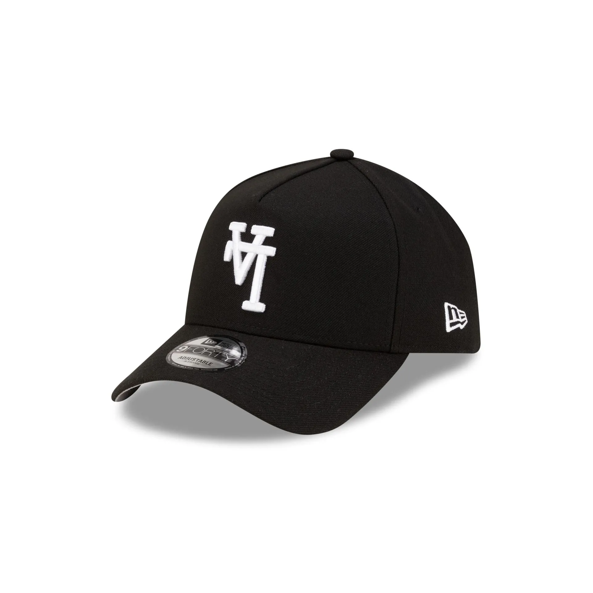 Los Angeles Dodgers Upside Down Logo Black 9FORTY A-Frame Snapback Hat sold by New Era