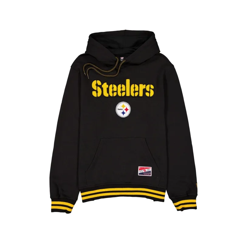 Pittsburgh Steelers Throwback Felt Logo Hoodie made by New Era