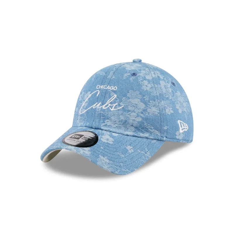 Chicago Cubs Blue Leaves Casual Classic Adjustable Hat made by New Era