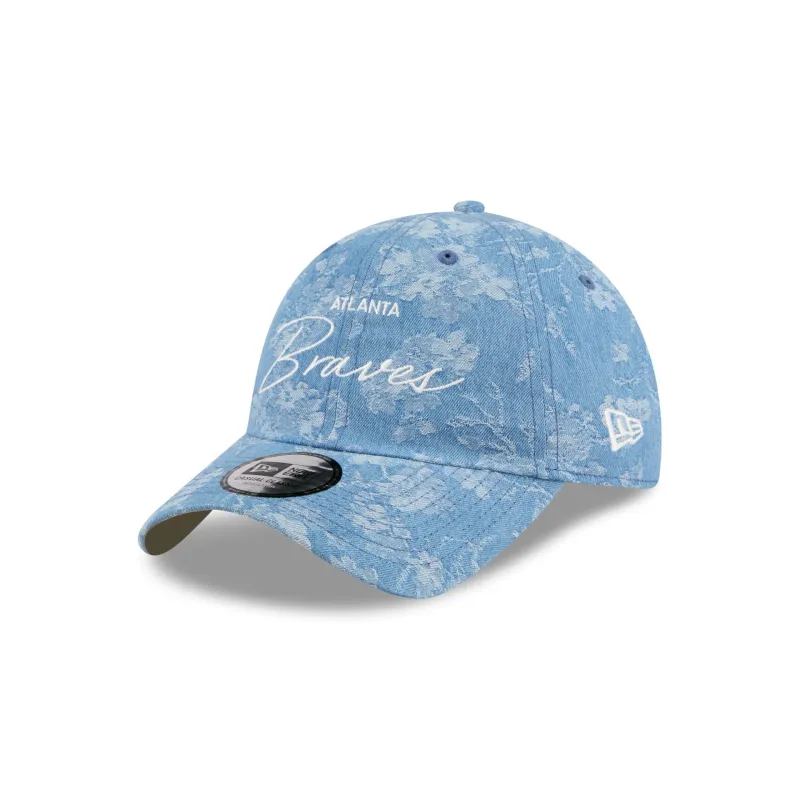 Atlanta Braves Blue Leaves Casual Classic Adjustable Hat made by New Era