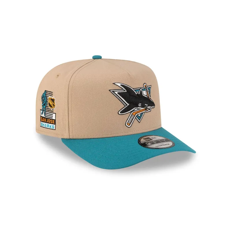 San Jose Sharks Camel 9FIFTY A-Frame Snapback Hat made by New Era