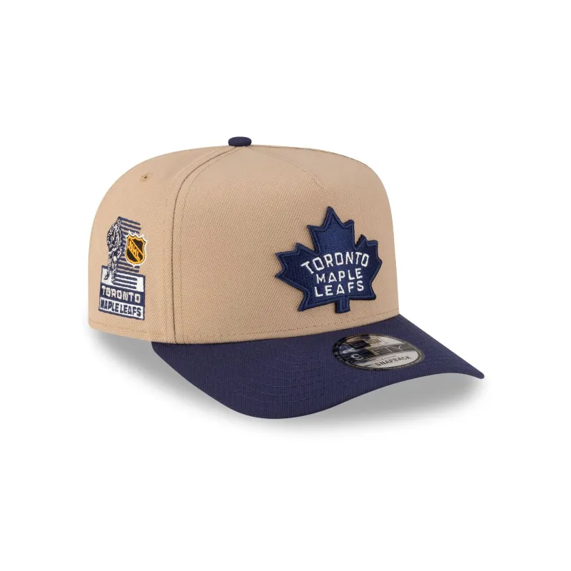 Toronto Maple Leafs Camel 9FIFTY A-Frame Snapback Hat made by New Era