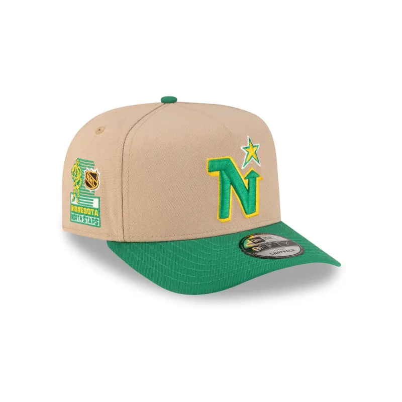 Minnesota North Stars Camel 9FIFTY A-Frame Snapback Hat made by New Era