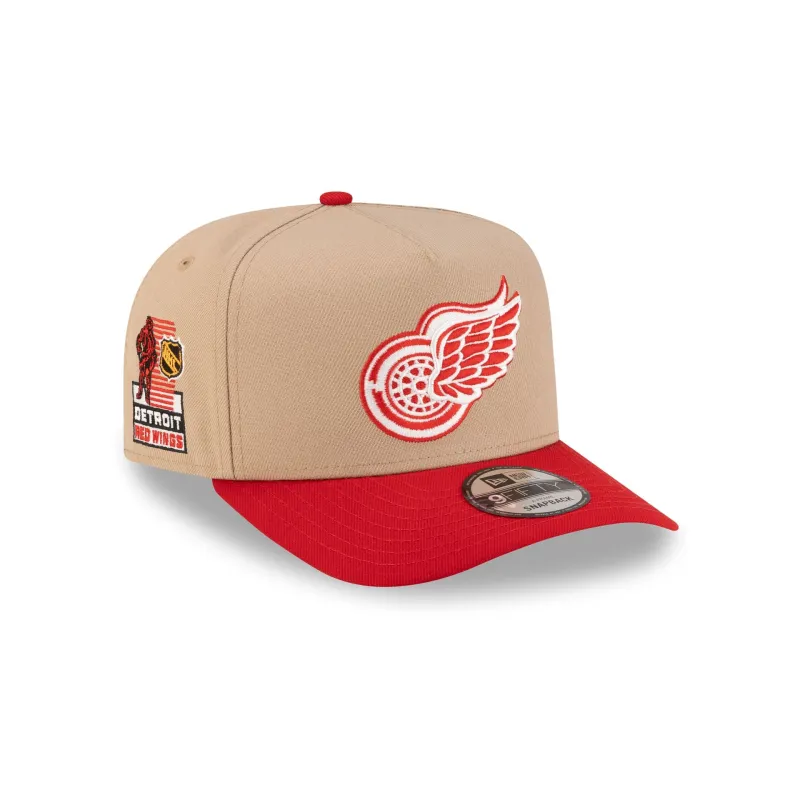 Detroit Red Wings Camel 9FIFTY A-Frame Snapback Hat made by New Era