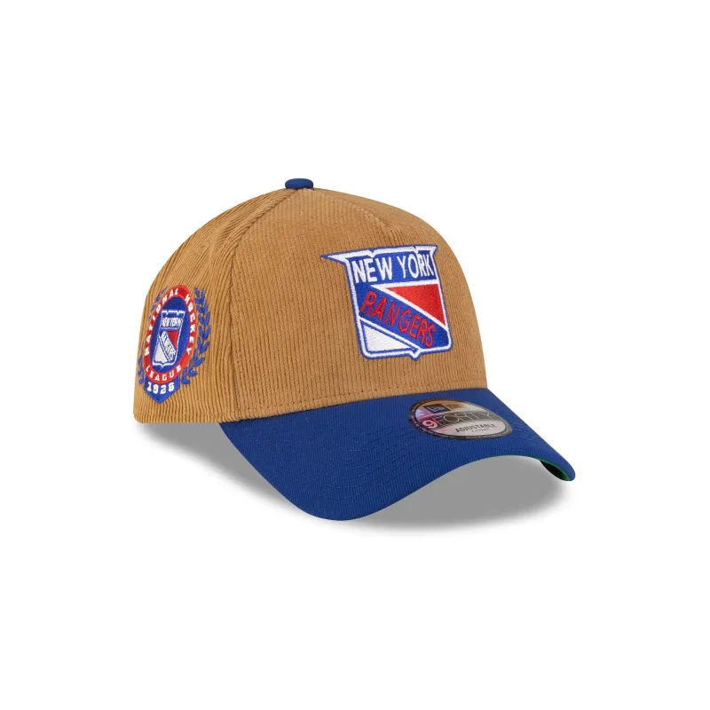 New York Rangers Wheat Corduroy 9FORTY A-Frame Snapback Hat made by New Era