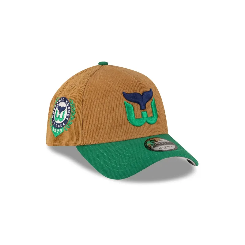 Hartford Whalers Wheat Corduroy 9FORTY A-Frame Snapback Hat made by New Era