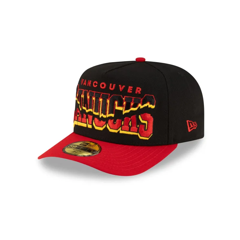 Vancouver Canucks Snapped Wordmark 59FIFTY A-Frame Fitted Hat made by New Era