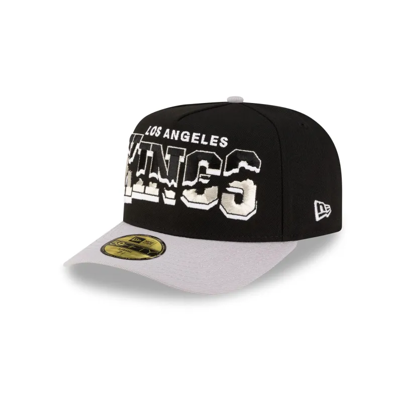 Los Angeles Kings Snapped Wordmark 59FIFTY A-Frame Fitted Hat made by New Era
