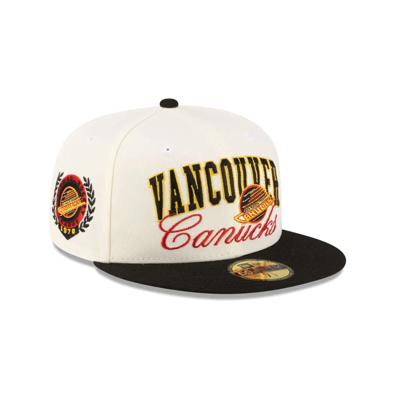 Vancouver Canucks Arch Script 59FIFTY Fitted Hat made by New Era