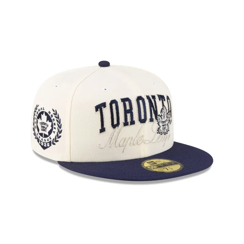 Toronto Maple Leafs Arch Script 59FIFTY Fitted Hat made by New Era