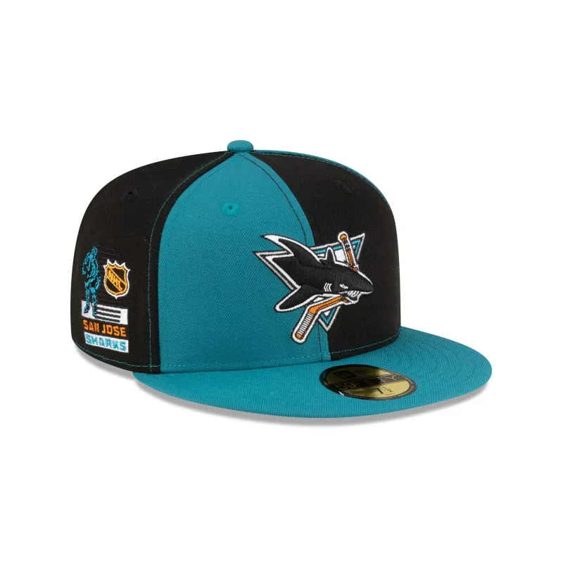 San Jose Sharks Pinwheel 59FIFTY Fitted Hat made by New Era