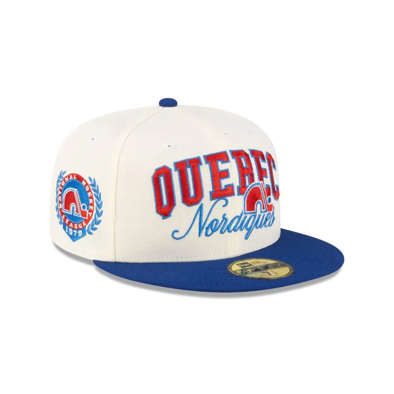 Quebec Nordiques Arch Script 59FIFTY Fitted Hat made by New Era