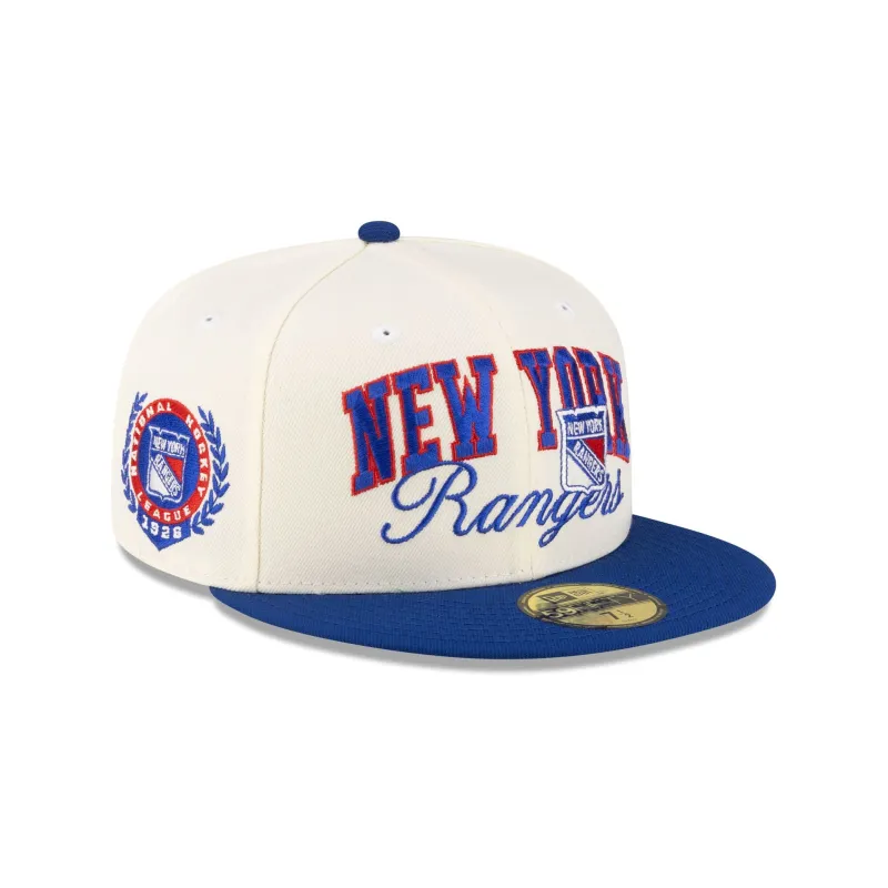 New York Rangers Arch Script 59FIFTY Fitted Hat made by New Era