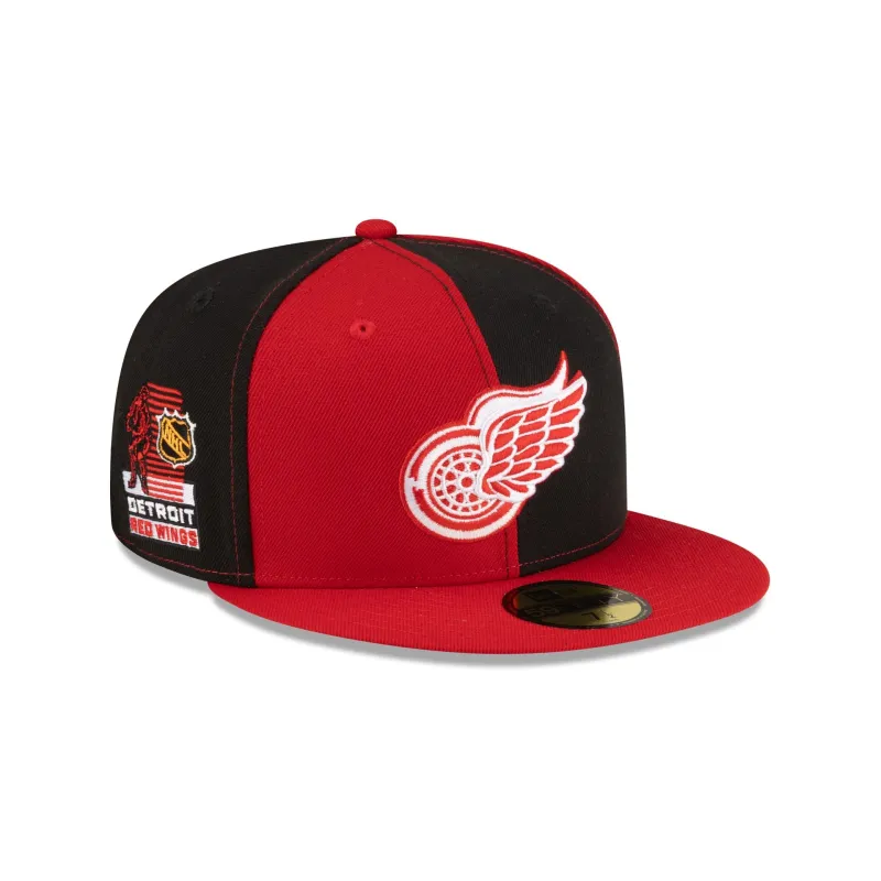 Detroit Red Wings Pinwheel 59FIFTY Fitted Hat made by New Era