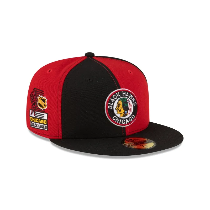 Chicago Blackhawks Pinwheel 59FIFTY Fitted Hat made by New Era