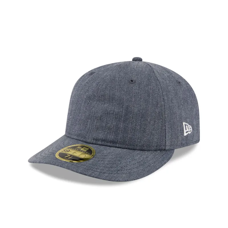 New Era Cap Herringbone Slate Retro Crown 59FIFTY Fitted Hat made by New Era