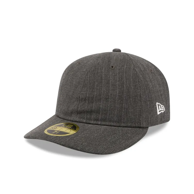 New Era Cap Herringbone Black Retro Crown 59FIFTY Fitted Hat made by New Era