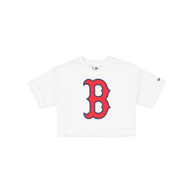 Boston Red Sox Summer Women's White Cropped Jersey T-Shirt made by New Era