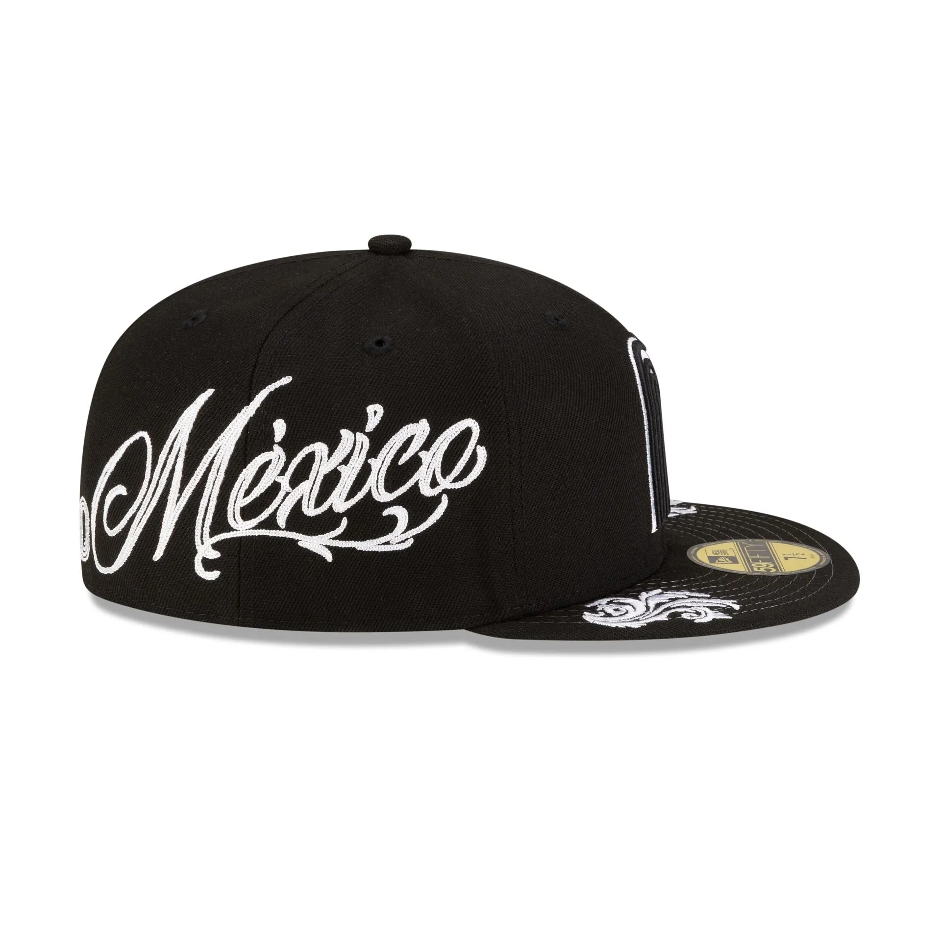 Mexico Baseball Script Black and White 59FIFTY Fitted Hat sold by New Era product image thumbnail 4