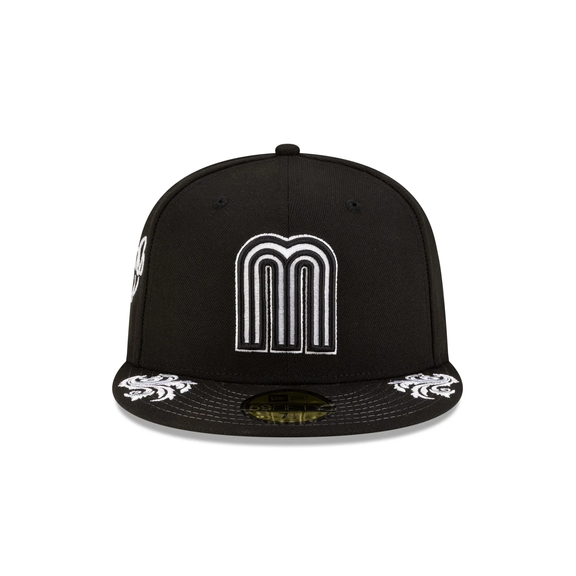 Mexico Baseball Script Black and White 59FIFTY Fitted Hat sold by New Era product image thumbnail 2