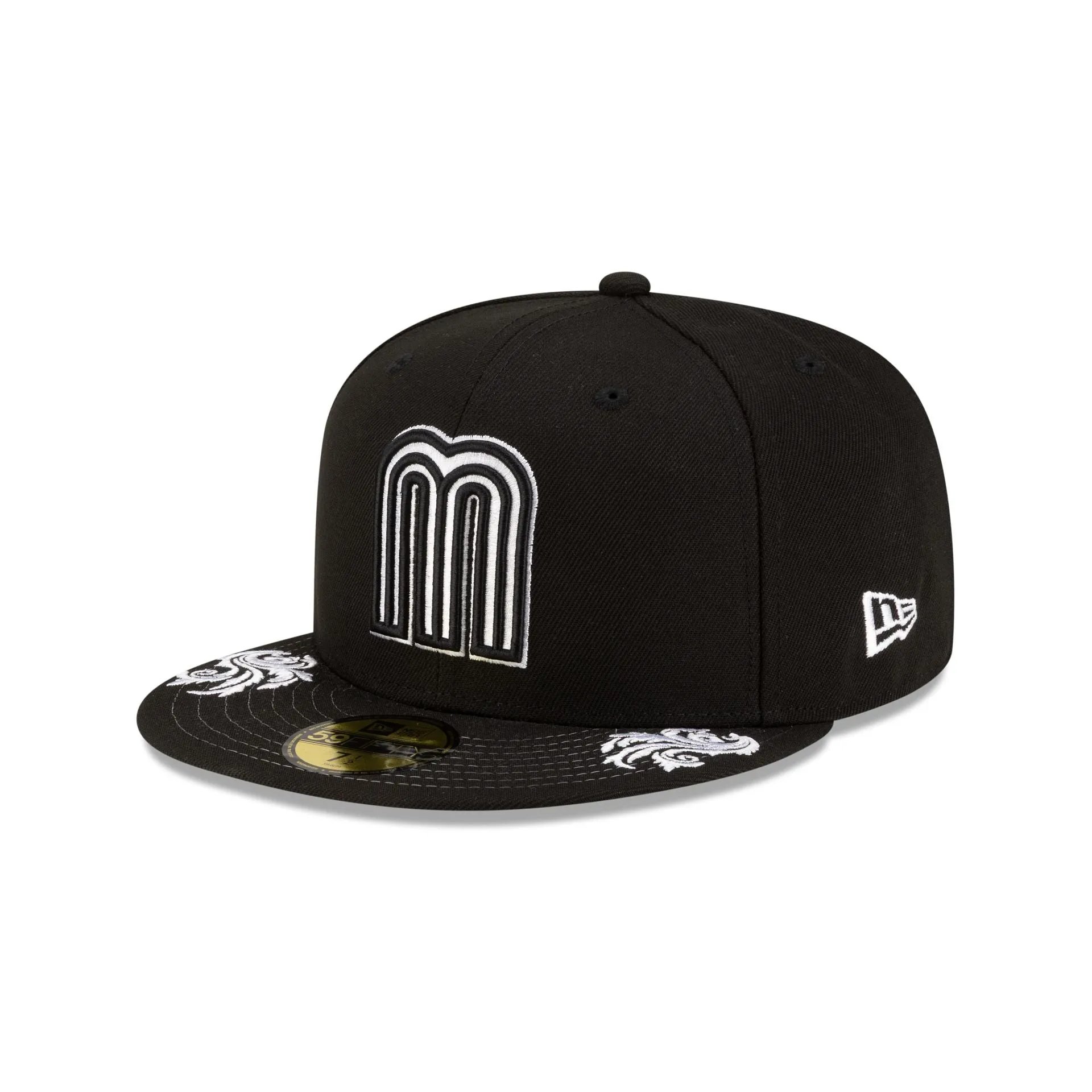 Mexico Baseball Script Black and White 59FIFTY Fitted Hat sold by New Era product image thumbnail 3
