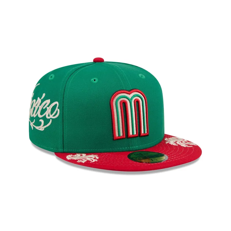 Mexico Baseball Script 59FIFTY Fitted Hat made by New Era