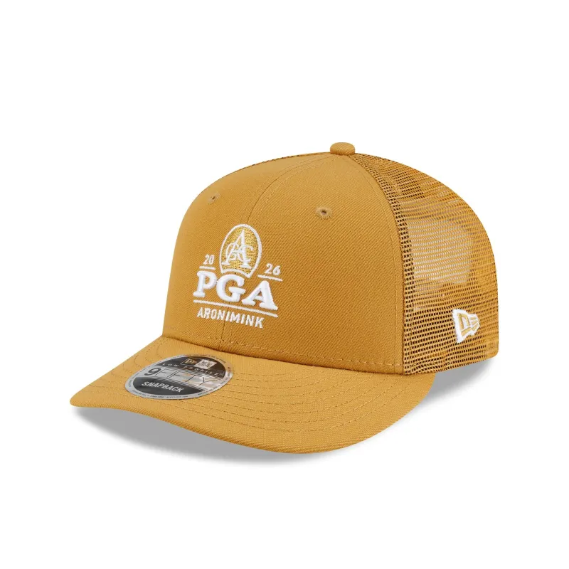 2026 PGA Championship Aronimink Ochre Low Profile 9FIFTY Trucker Hat made by New Era