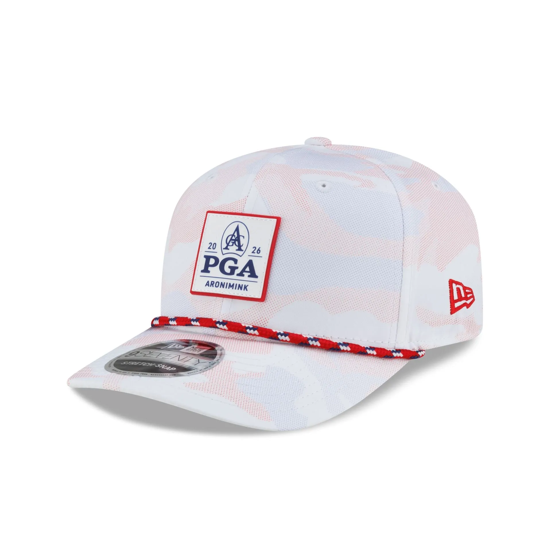 2026 PGA Championship Aronimink Scarlet Camo 9SEVENTY Stretch-Snap Hat sold by New Era