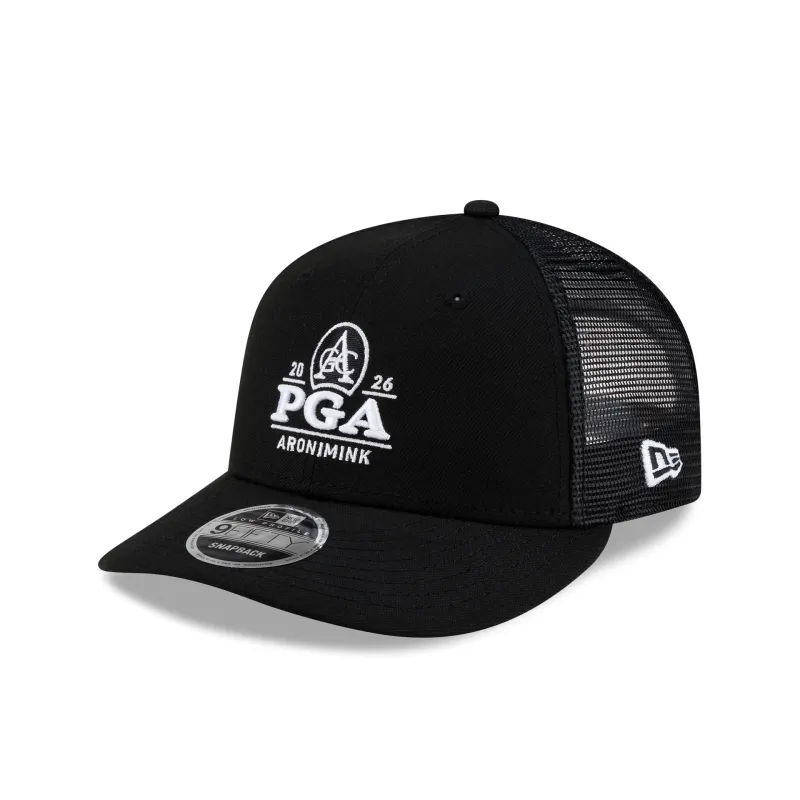 2026 PGA Championship Aronimink Black Low Profile 9FIFTY Trucker Hat made by New Era