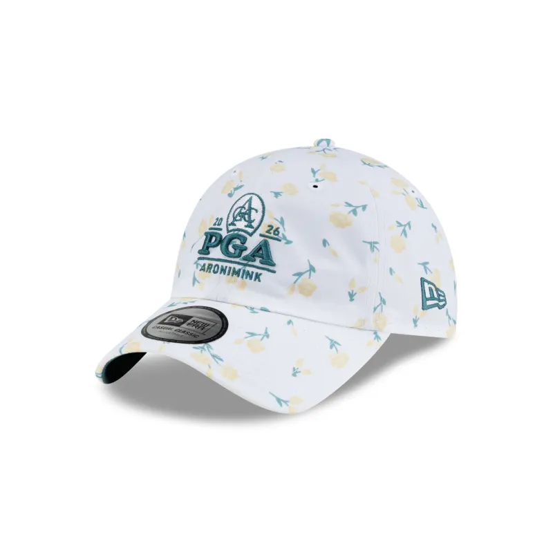 2026 PGA Championship Aronimink Yellow Floral Women's Casual Classic Adjustable Hat made by New Era