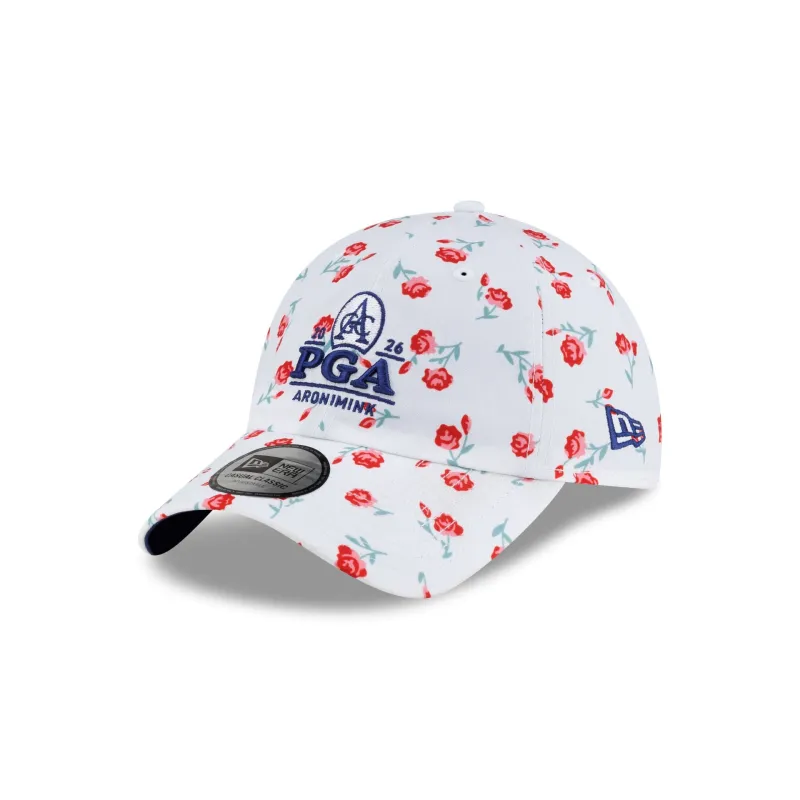 2026 PGA Championship Aronimink Scarlet Floral Women's Casual Classic Adjustable Hat made by New Era